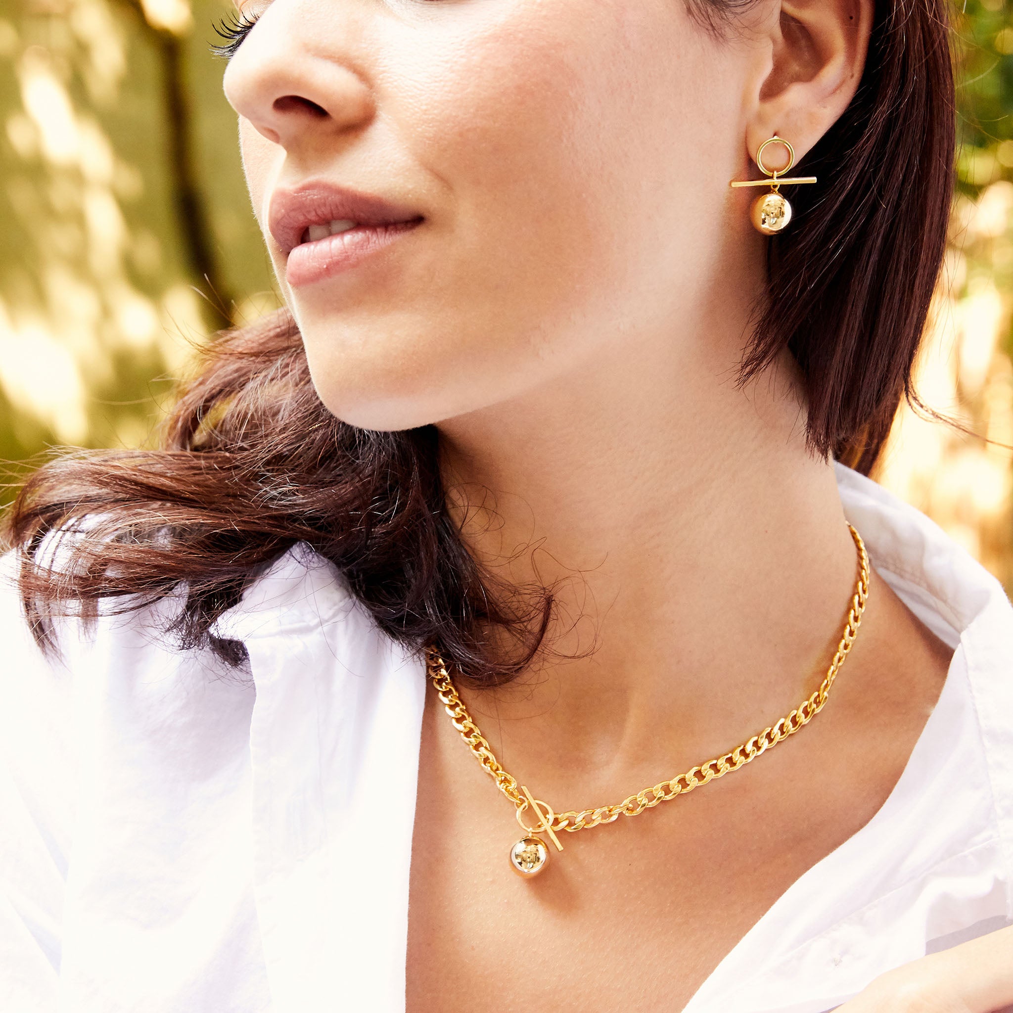 Golden Lotus designer handmade necklace chain earring set at ?2150 | Azilaa